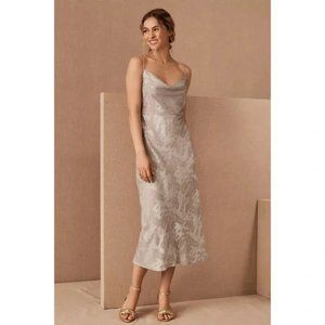 BHLDN Hutch Kinsey Midi Dress Cowl Neck - Gray, Size 6